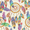 Dreamcatcher Wallpaper in Multicoloured on Cream