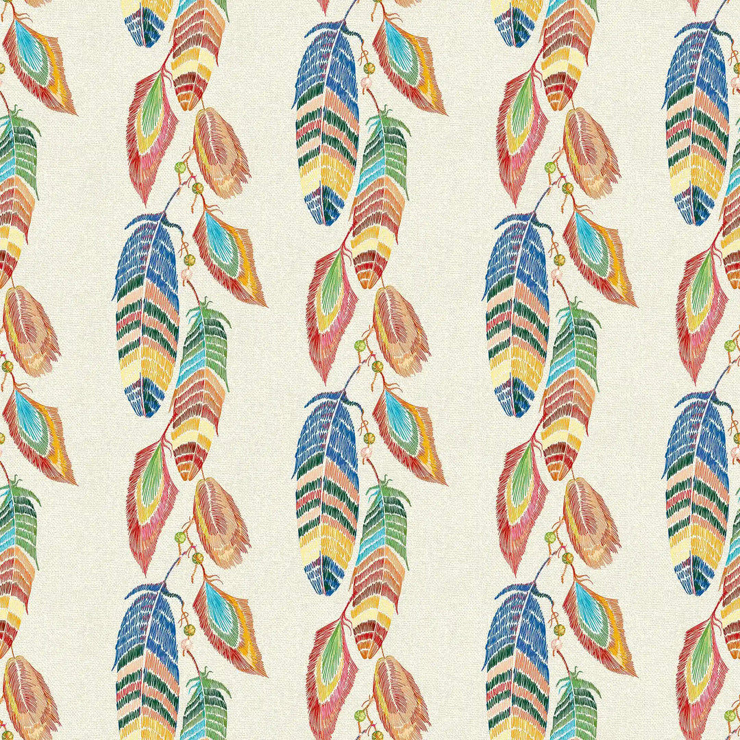 Soft Ladder Wallpaper in Multicoloured on Cream