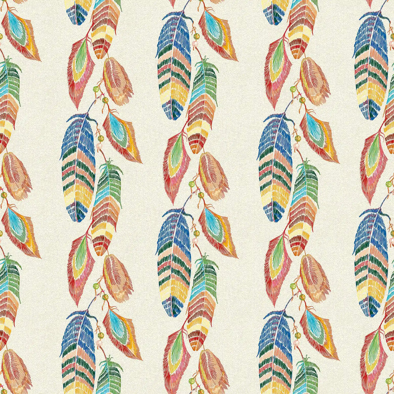 Soft Ladder Wallpaper in Multicoloured on Cream