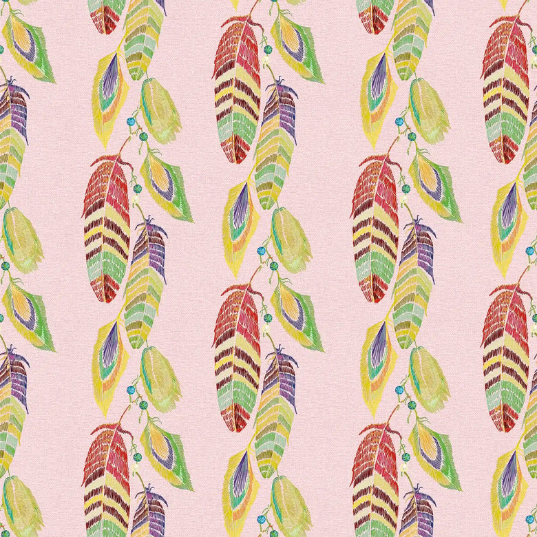 Soft Ladder Wallpaper in Multicoloured on Sweet Pink
