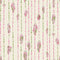 Spirit Streamer Wallpaper in Greens and Raspberry on Cream