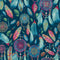 Midnight Dreams Wallpaper in Midnight Navy and Pink