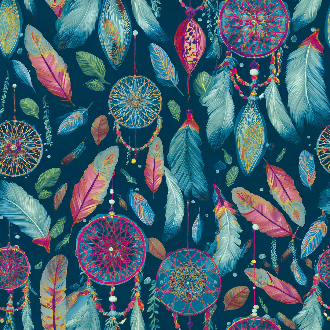 Midnight Dreams Wallpaper in Midnight Navy and Pink