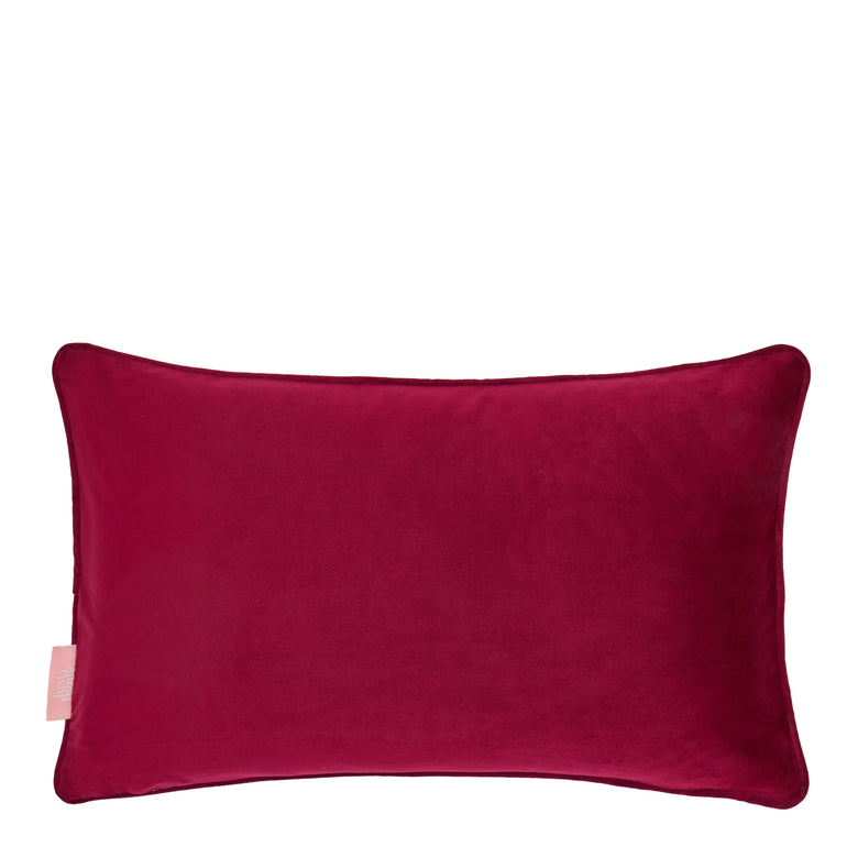 Lady Leopard Bolster Cushion in Bold Burgundy