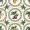 Law of the Jungle Wallpaper in Greens on Cream