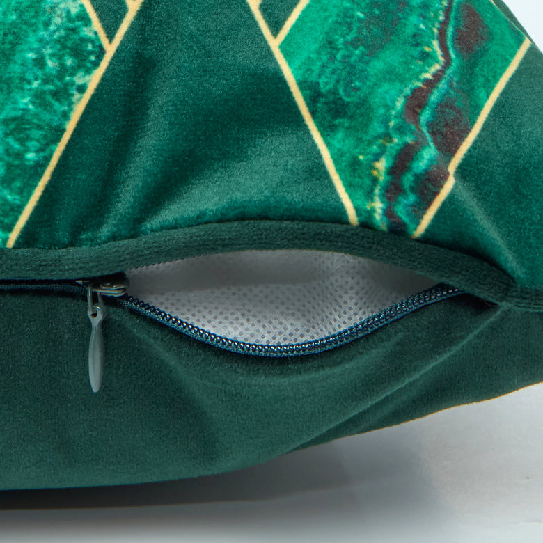 Leonardo Square Cushion in Green Marble