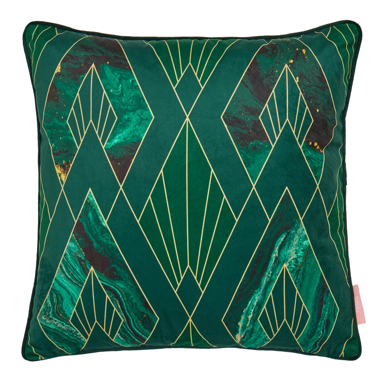 Leonardo Square Cushion in Green Marble