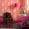 Mad for Matisse Wallpaper in Raspberry and Orange Fizz
