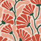 Thumbnail of matisse pattern wallpaper in peach, chilli and seaweed green colourway 