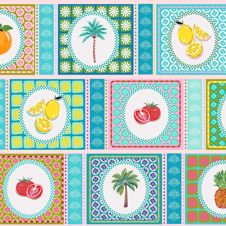 Sample of Mattonella Motif Wallpaper in Multicoloured