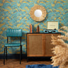 Miami Vibe Wallpaper in Vintage Blue on Barefoot in Bali