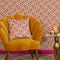 Not A Petal Out Of Place Square Cushion in Pinks, Orange & Yellow