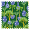 Out of the Blue Fabric in Blue and Green on Green