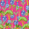 Out of the Blue Wallpaper in Blue and Green on Hot Pink