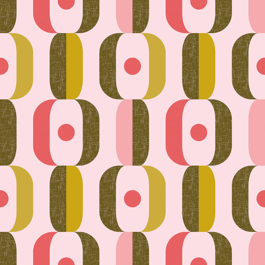 Oval-load Wallpaper in Candy Pink