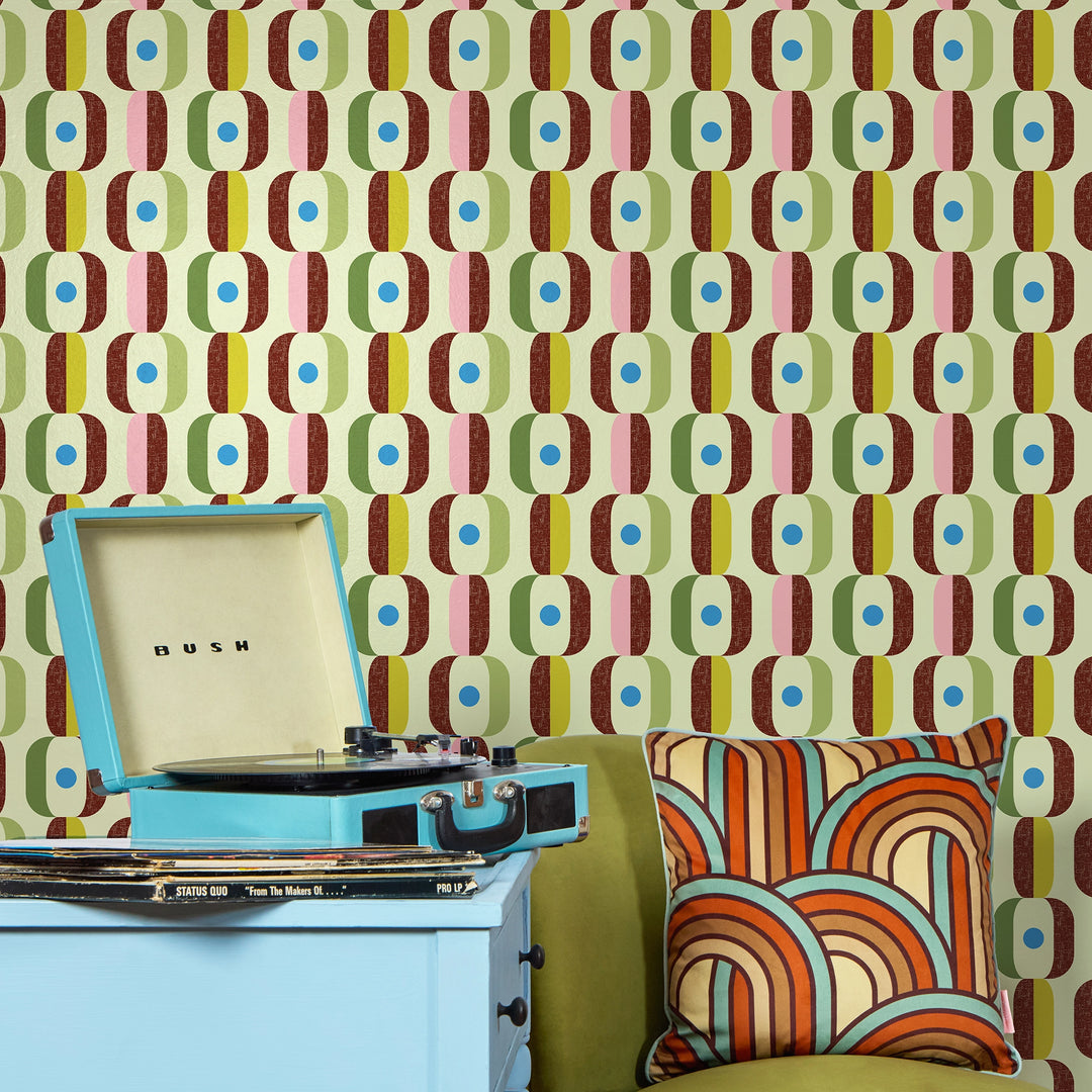 Oval-load Wallpaper in Light Avocado