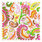 Paisley Party Fabric in Brights on Cream