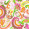 Paisley Party Wallpaper in Brights on Cream