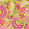 Paisley Party Wallpaper in Pink and Green on Lime