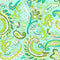 Paisley Party Wallpaper in Teal and Green on Mint