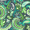 Paisley Party Wallpaper in Teal and Green on Navy