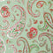 Paisley Passion Wallpaper in Greens and Raspberry on Sage with Gold Foil