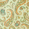Paisley Passion Wallpaper in Orange and Green on Light Green with Gold Foil