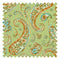 Paisley Passion Fabric in Turquoise and Orange on Lime with Gold