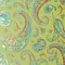 Paisley Passion Wallpaper in Turquoise and Orange on Lime with Gold Foil