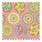 Paisley Platter Fabric in Multicoloured on Pink