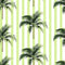 Palm Stripe Wallpaper in Lime Green and White