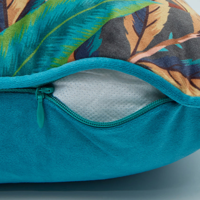 Pandora Bolster Cushion in Emerald, Teal and Ochre