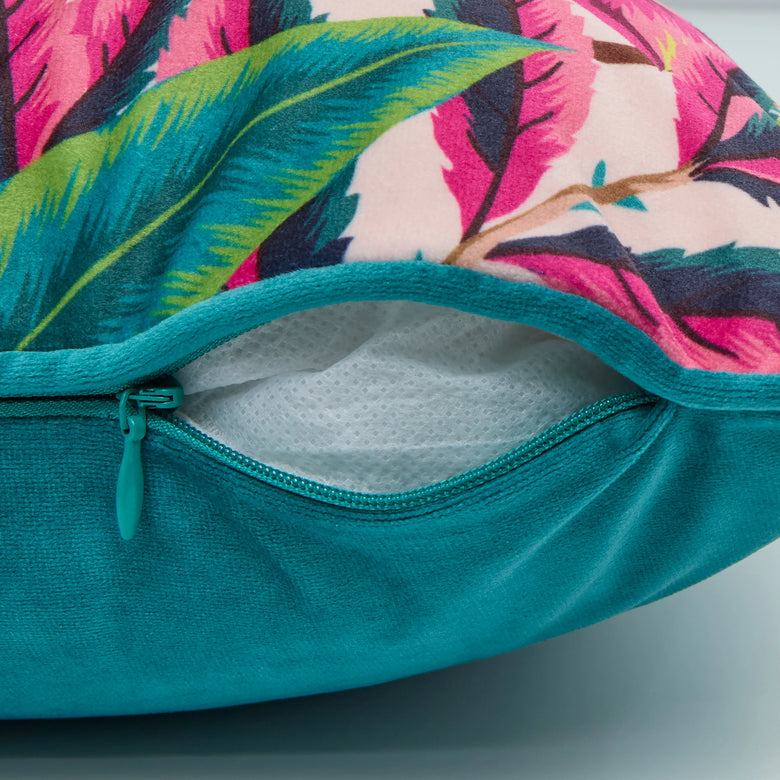 Pandora Bolster Cushion in Fuchsia, Jade and Lime