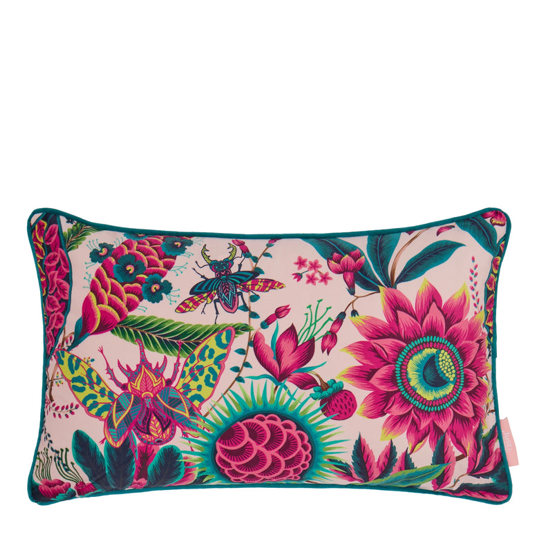 Pandora Bolster Cushion in Fuchsia, Jade and Lime