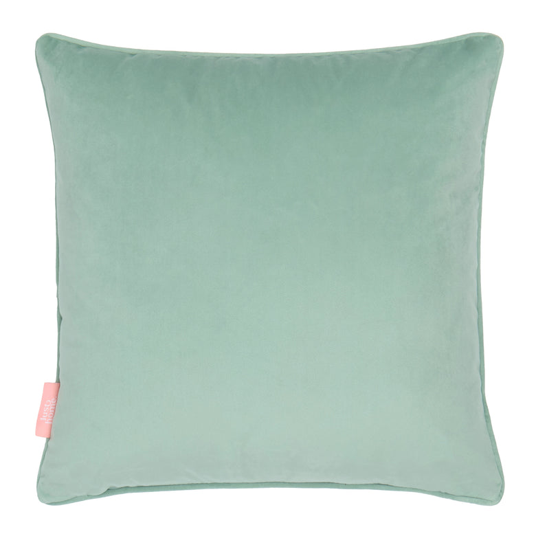 Peace and Love Square Cushion in Mint and Pink