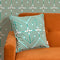 Peace and Love Square Cushion in Mint and Pink