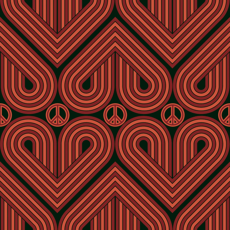 Peace and Love Wallpaper in Coral and Rouge on Twilight