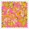 Petal Prowl Fabric in Mustard on Hot Pink