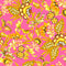 Petal Prowl Wallpaper in Mustard on Hot Pink