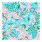 Petal Prowl Fabric in Teal on Pink