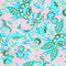 Petal Prowl Wallpaper in Teal on Pink