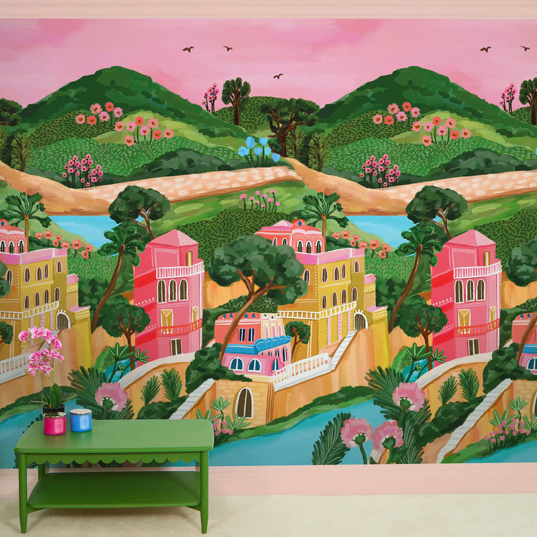 Portofino Dreams Wallpaper in Multicoloured