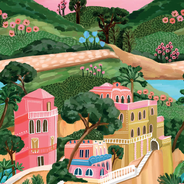 Portofino Dreams Wallpaper in Multicoloured
