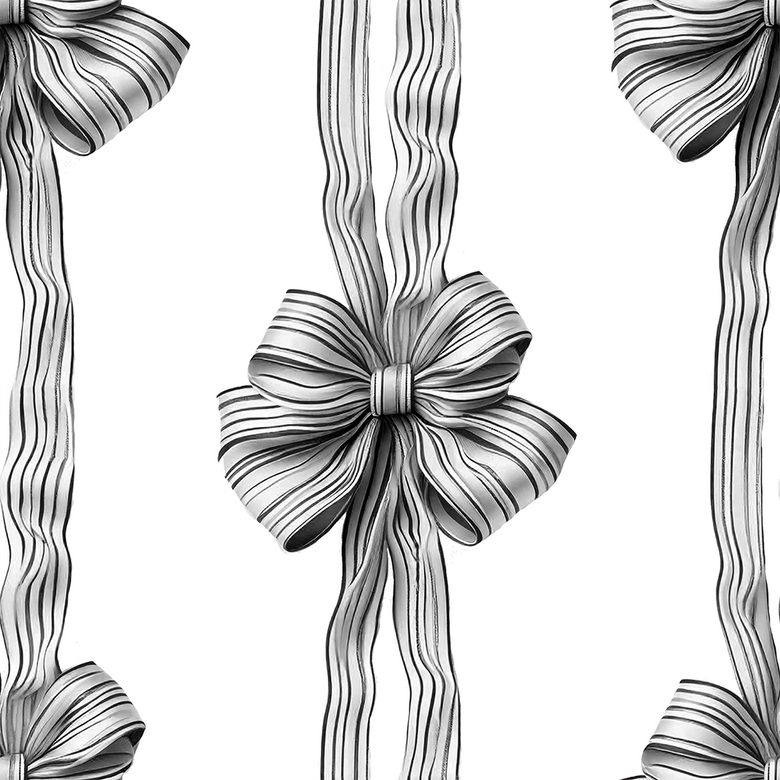 Sample of Put a Bow on it Wallpaper in Monochrome