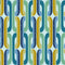Retro Links Wallpaper in Blues and Yellows