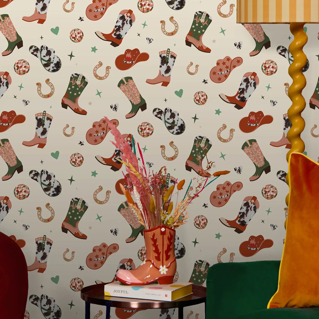 Rootin Tootin Wallpaper in Bronco Browns