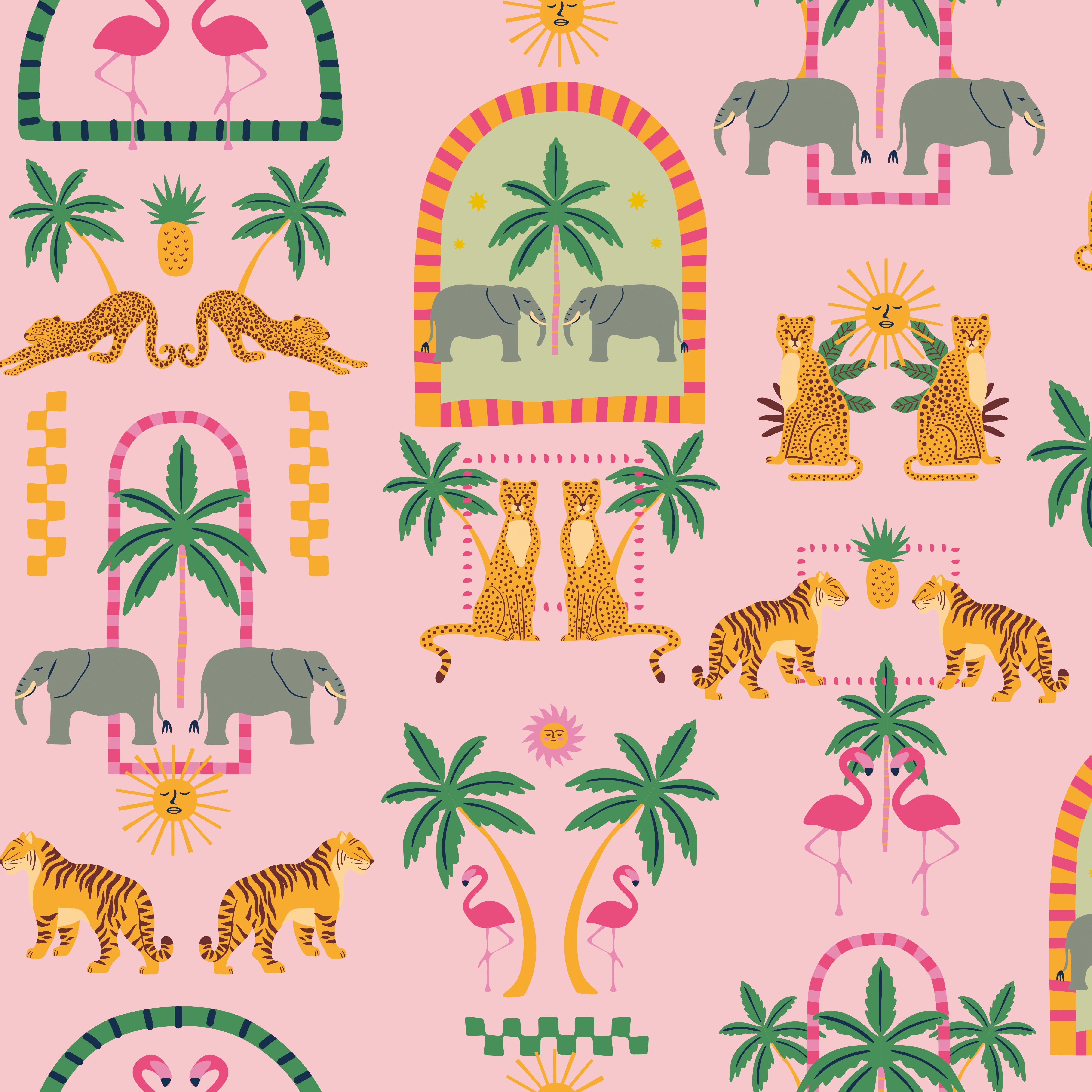 Safari So-Goodie Wallpaper on Pink