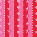 Seashell Stripe Wallpaper in Red and Hot Pink