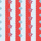 Seashell Stripe Wallpaper in Red and Sky Blue