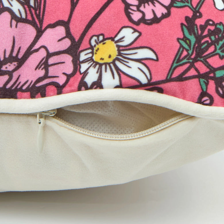 She's a Wildflower Bolster Cushion in Rose Pink